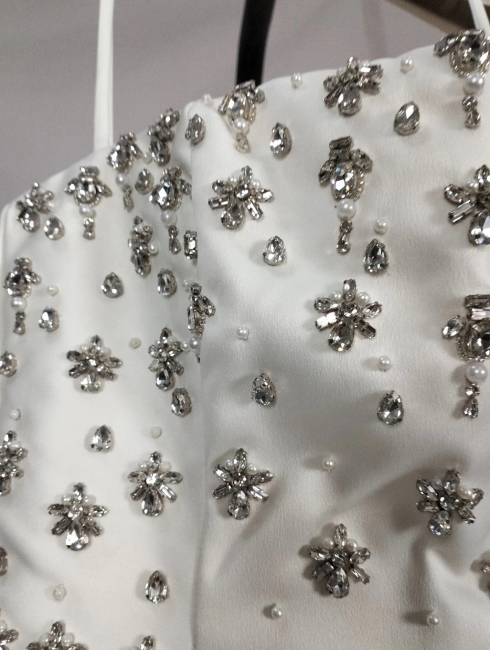 House of CB Ivory Strapless Embellished Column Dress - Picture 3 of 12